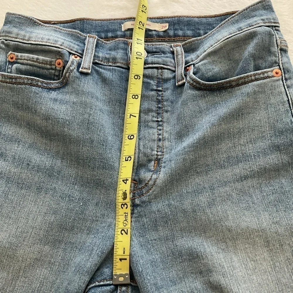 Levi's Wedgie High Rise Skinny Distressed Button Fly Frayed Hem Jeans